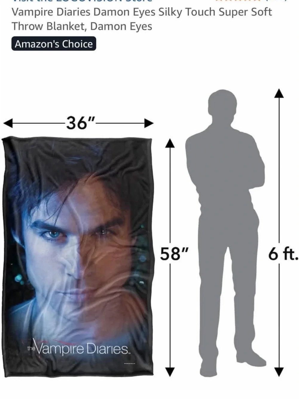 Vampire Diaries Damon Eyes Silky Touch Super Soft Throw Blanket